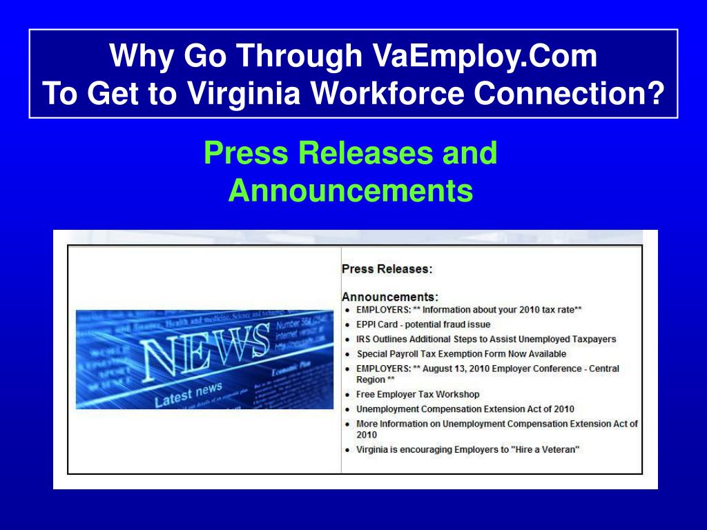 PPT John Payne and Richard Sindy Virginia Employment Commission