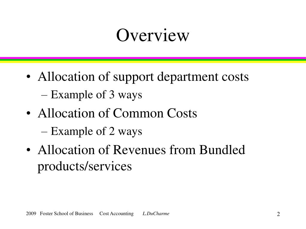 PPT Allocation of Support Department Costs, Common Costs, and