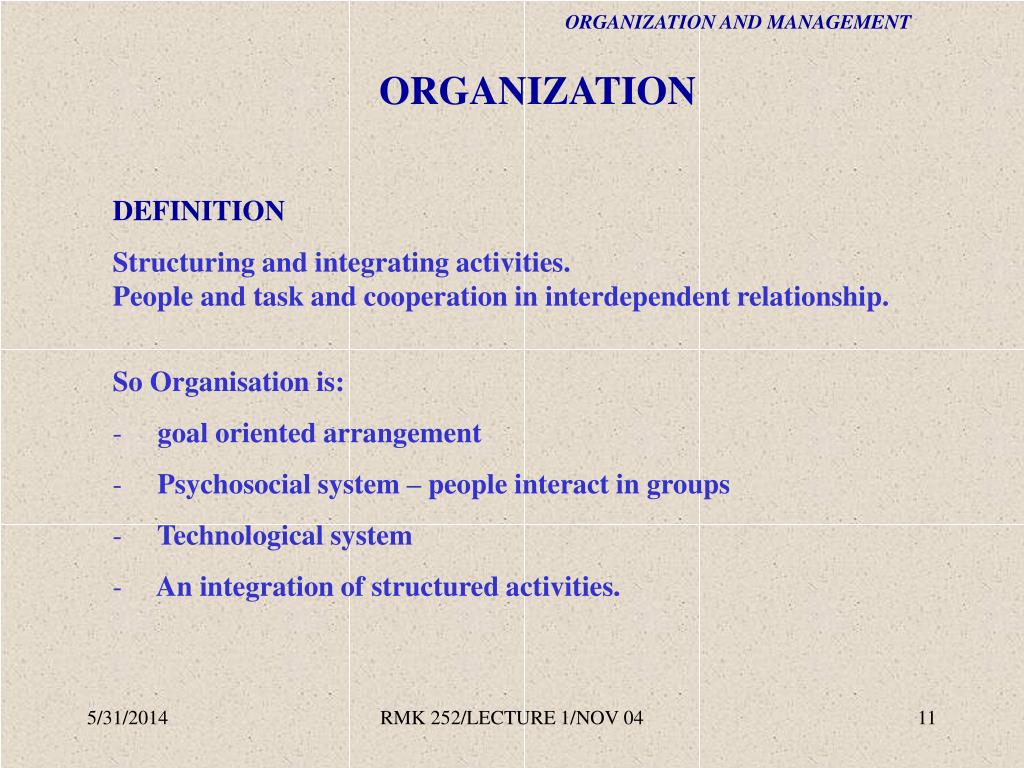 PPT ORGANIZATION AND MANAGEMENT PowerPoint Presentation, free download ID505701