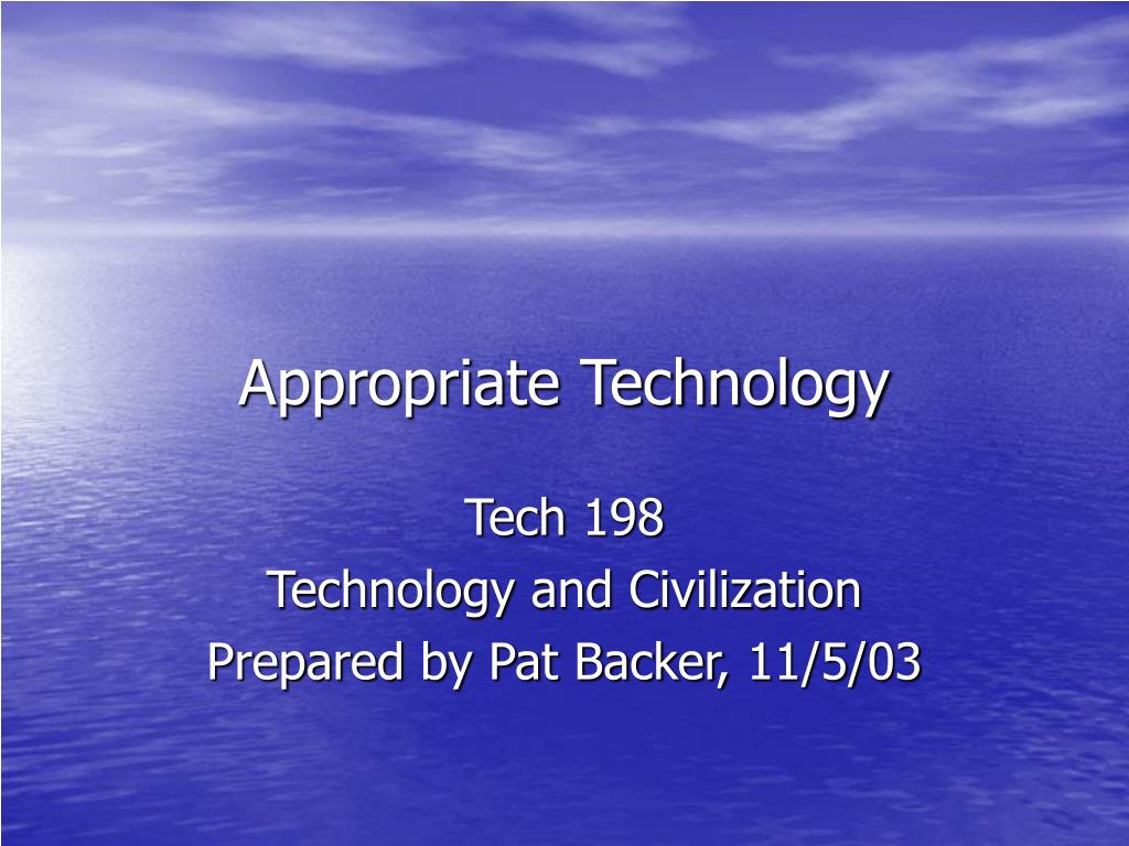 PPT Appropriate Technology PowerPoint Presentation, free download