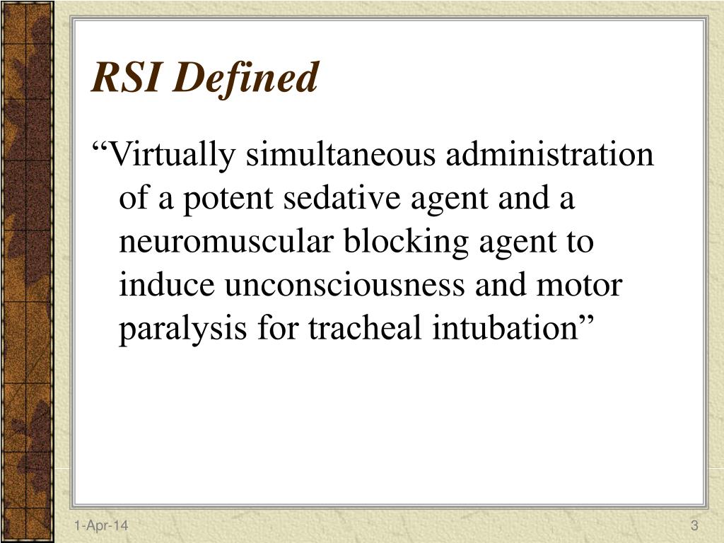 PPT RSI Rapid Sequence Intubation What, When, Where, Why & How
