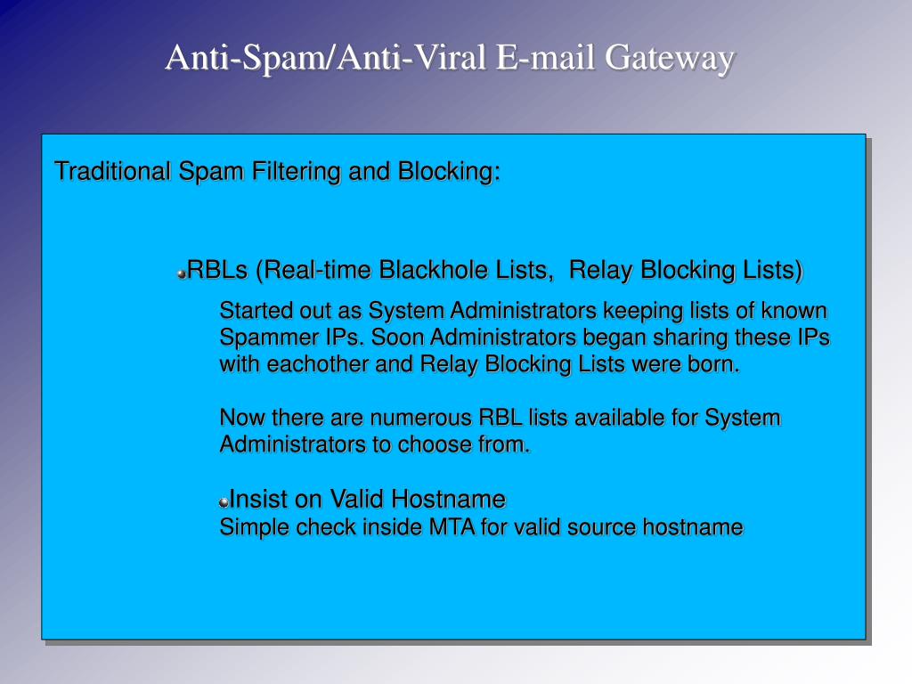 PPT AntiSpam/AntiViral Email Gateway PowerPoint Presentation, free