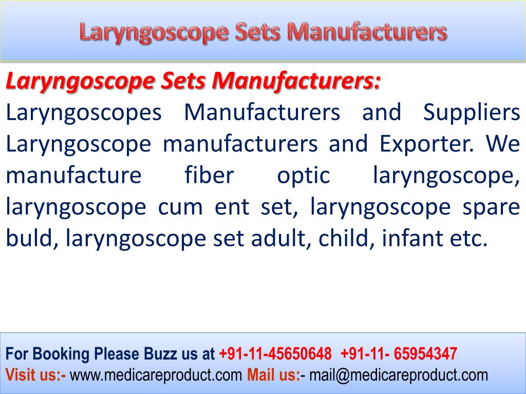 PPT Laryngoscope Sets Manufacturers PowerPoint Presentation, free