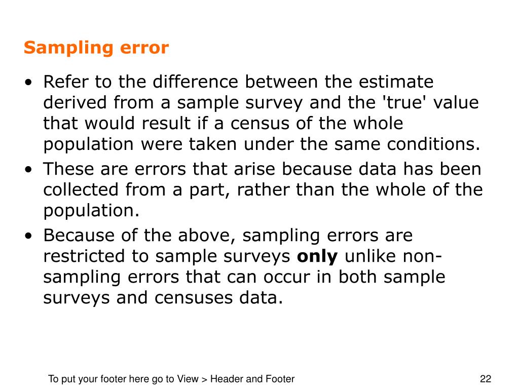 PPT Types and Sources of Errors in Statistical Data PowerPoint Presentation ID512524