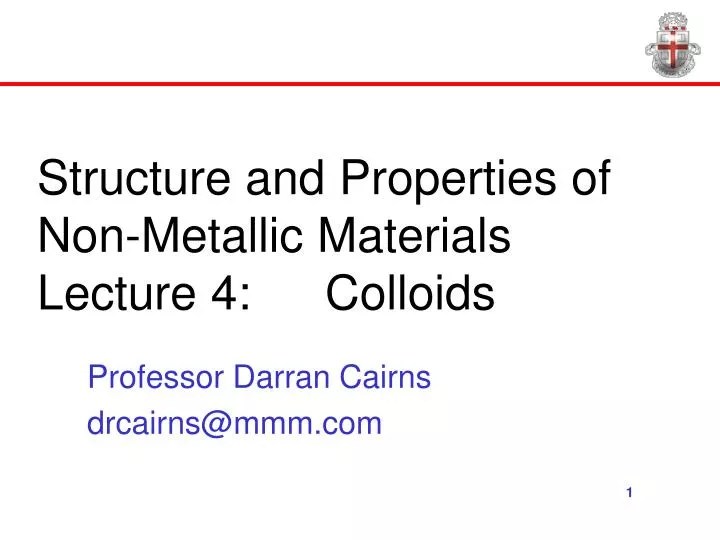 PPT Structure and Properties of NonMetallic Materials Lecture 4