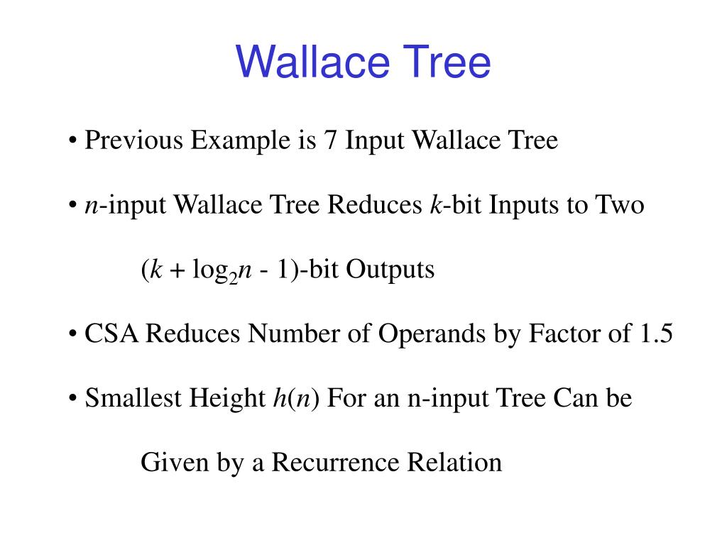 PPT Wallace Tree PowerPoint Presentation, free download ID51538