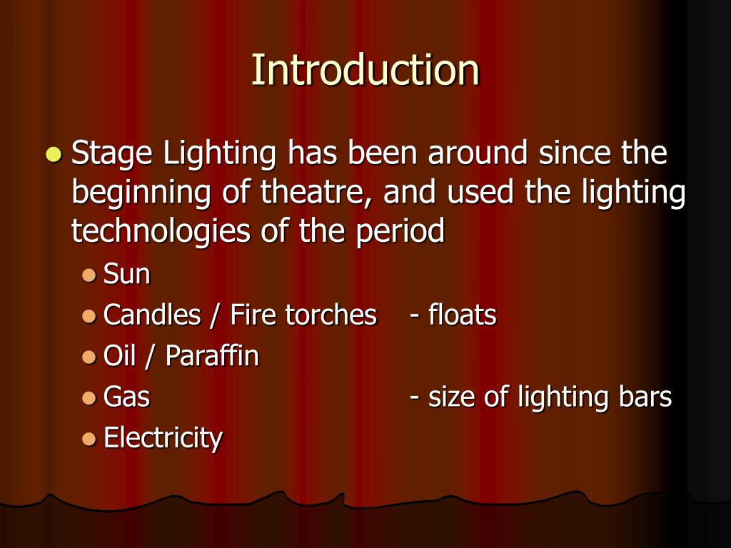 PPT The Theory and Practice of Stage Lighting PowerPoint Presentation