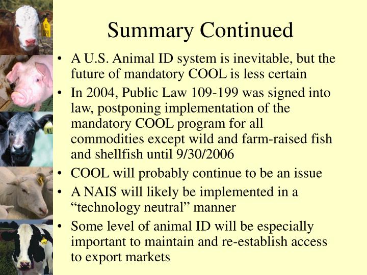 PPT The National Animal Identification System and CountryofOrigin
