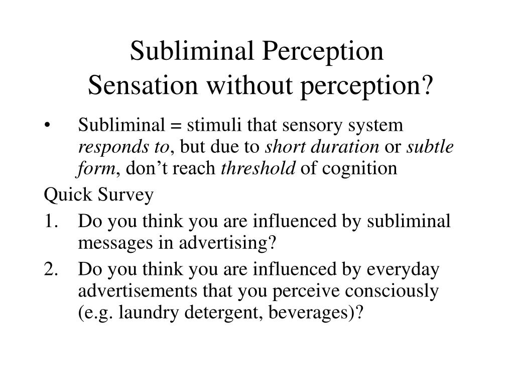 PPT Sensory Thresholds PowerPoint Presentation, free download ID518370