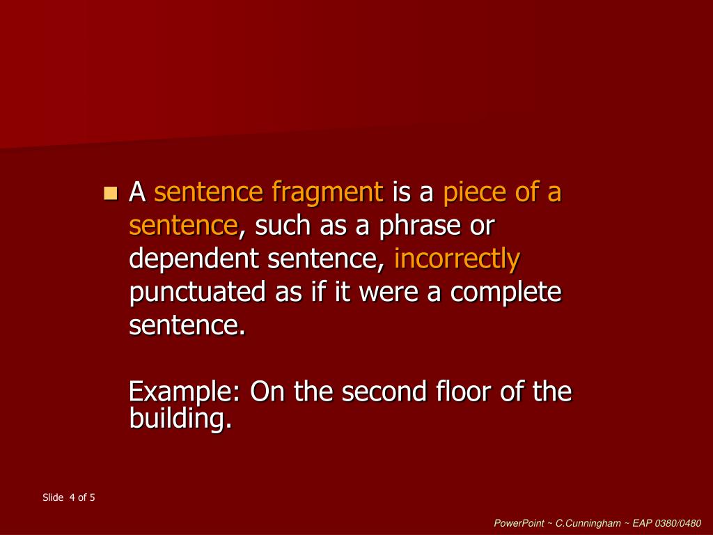 PPT Comma Splice, Comma Fault, Fused Sentence, Sentence Fragment 6
