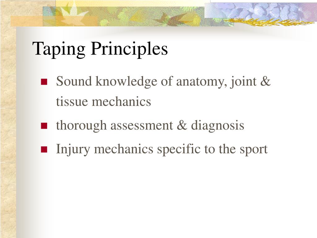 PPT PRINCIPLES OF SPORTS TAPING PowerPoint Presentation, free