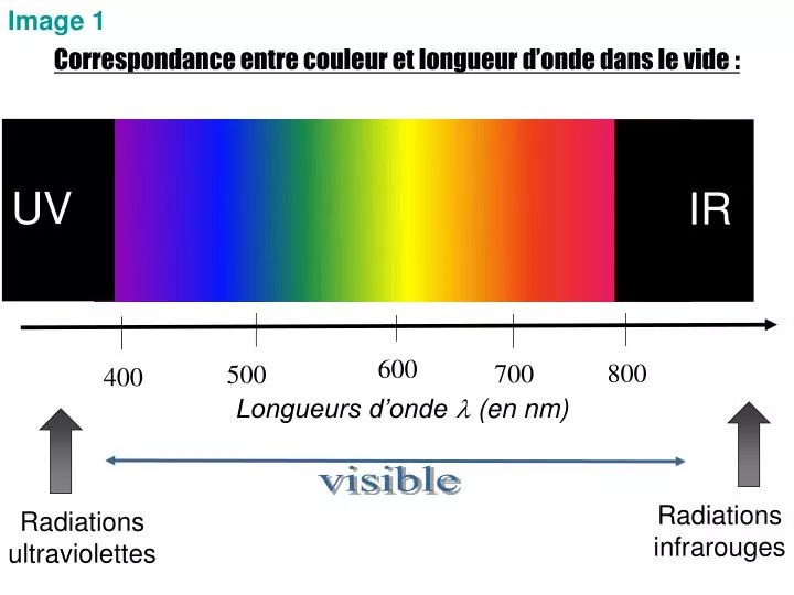 PPT Correspondance entre couleur et longueur d’onde dans le vide PowerPoint Presentation
