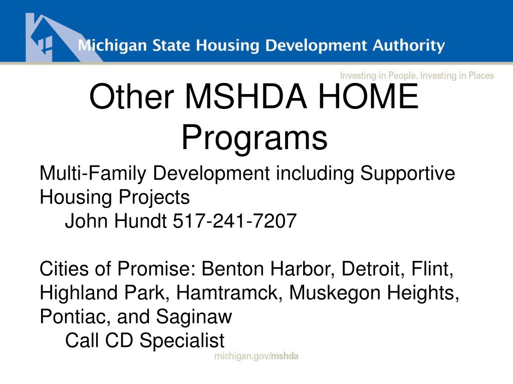 PPT Michigan State Housing Development Authority Office of Community