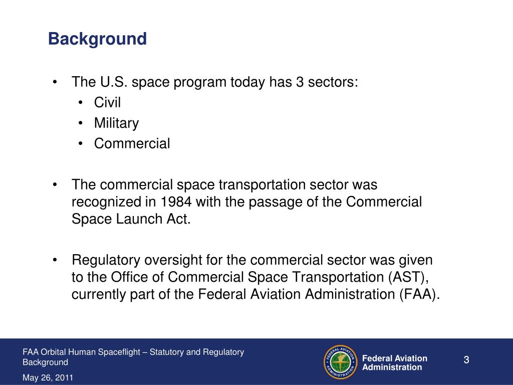 PPT Office of Commercial Space Transportation FAA Orbital Human Space