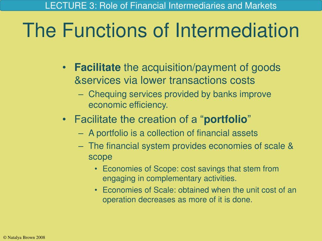 PPT The Role of Financial Intermediaries and Financial