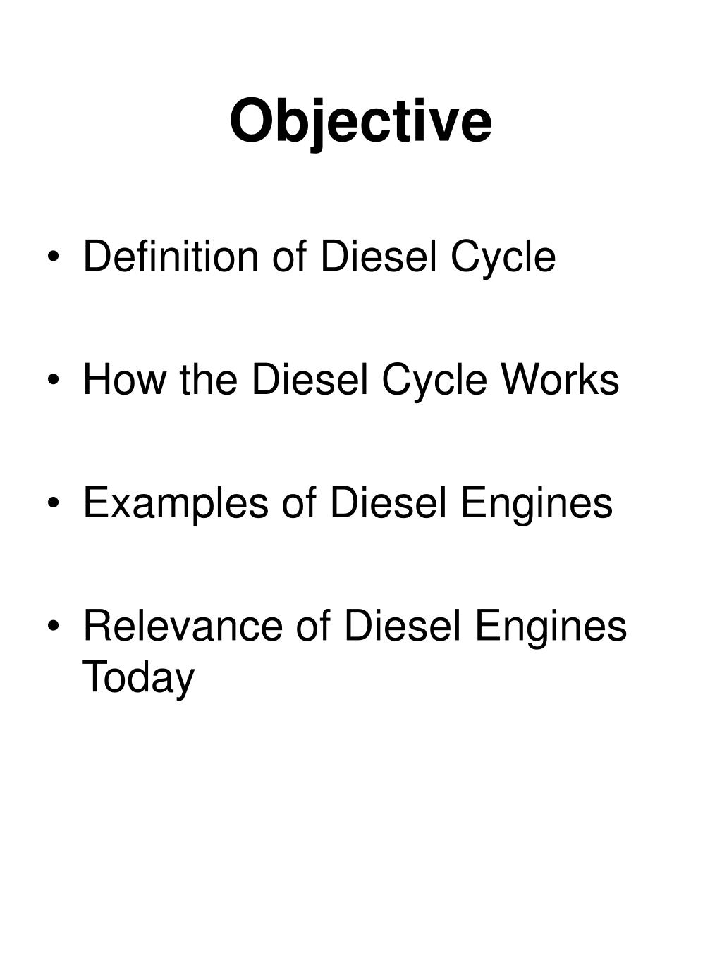 PPT The Diesel Cycle PowerPoint Presentation, free download ID52451