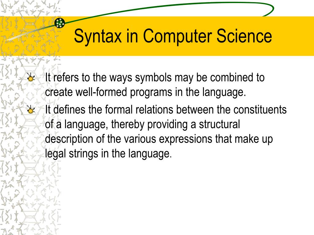 PPT SYNTAX Lecture 1 PowerPoint Presentation, free download ID524903