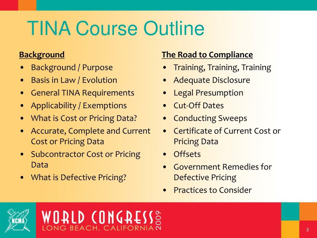 PPT The Truth In Negotiations Act (TINA) PowerPoint Presentation