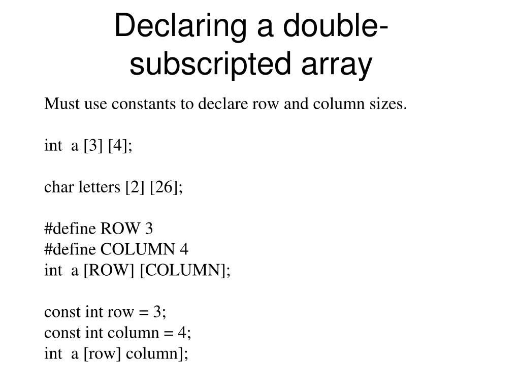 PPT MultipleSubscripted Array PowerPoint Presentation, free download