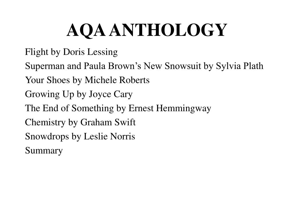 PPT AQA ANTHOLOGY SHORT STORIES PowerPoint Presentation