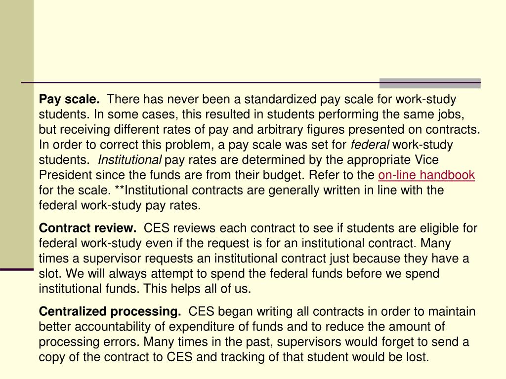 PPT Training for the WorkStudy Supervisor PowerPoint Presentation