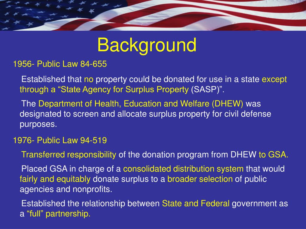 PPT GSA SURPLUS PERSONAL PROPERTY DONATION PROGRAM PowerPoint