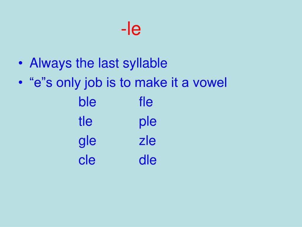 PPT CLOVER and Syllable Division PowerPoint Presentation ID529077