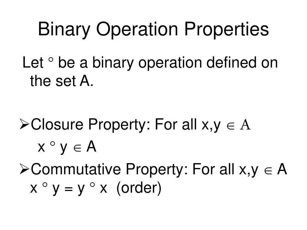 PPT Binary Operations PowerPoint Presentation, free download ID529215