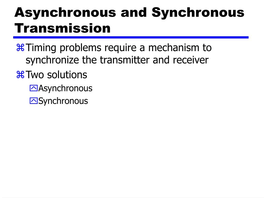 PPT Asynchronous and Synchronous Transmission PowerPoint Presentation ID529343