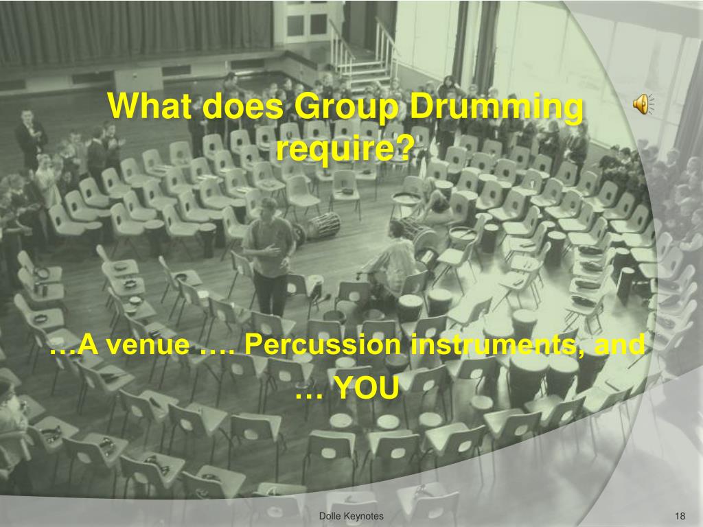 PPT “ TeamBuilding & Communications thru Group Drumming Engaging