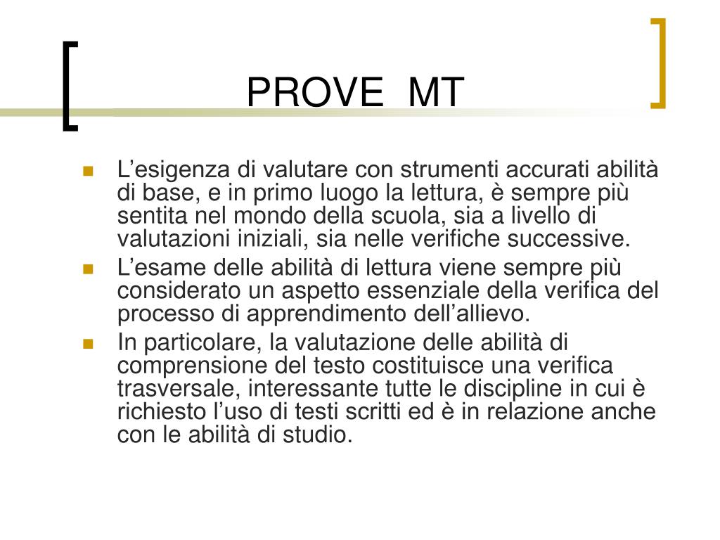 PPT PROVE MT Cesare Cornoldi, Giovanni Colpo PowerPoint Presentation