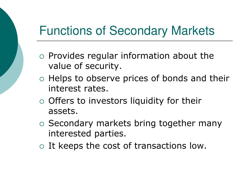 PPT SECONDARY MARKETS PowerPoint Presentation, free download ID533521