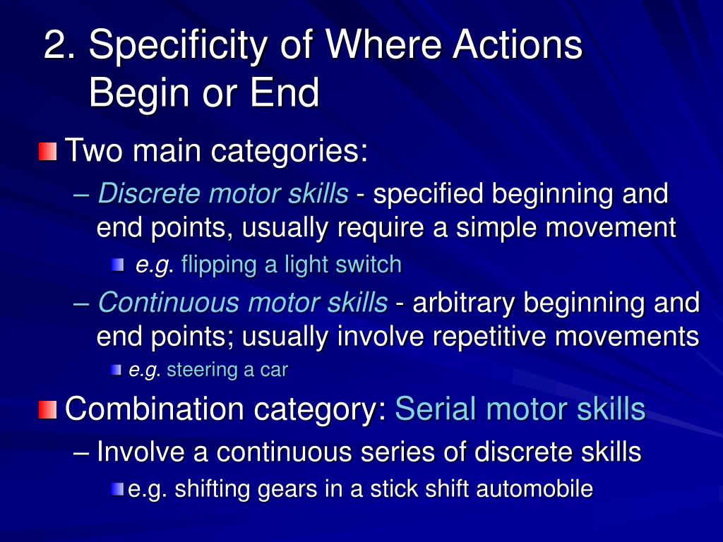 PPT Chapter 1 The Classification of Motor Skills Concept Motor