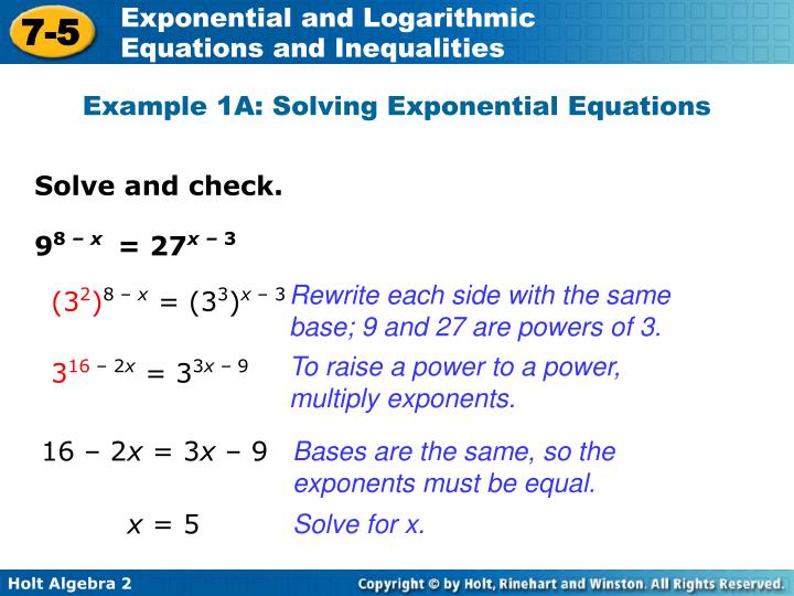 Exponential And Logarithmic Equations Inequalities 4 5 Tessshebaylo