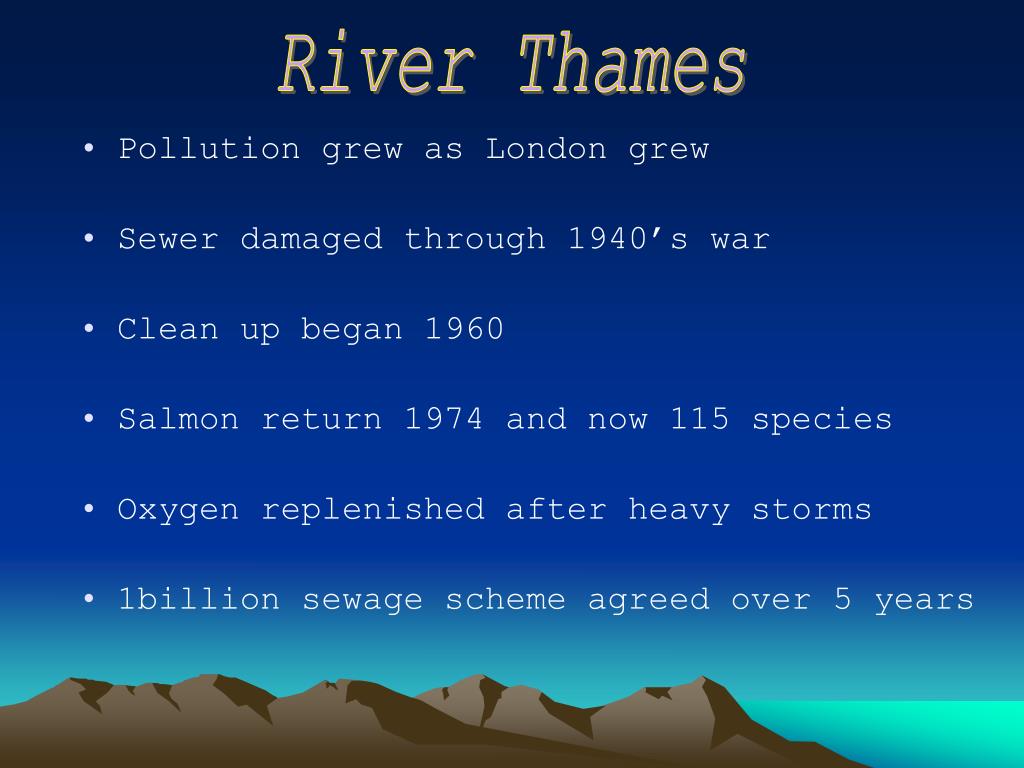 PPT Pollution in the River Thames UK PowerPoint Presentation, free