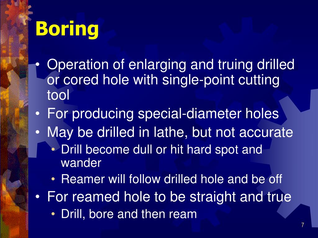 PPT Drilling, Boring, Reaming, and Tapping PowerPoint Presentation