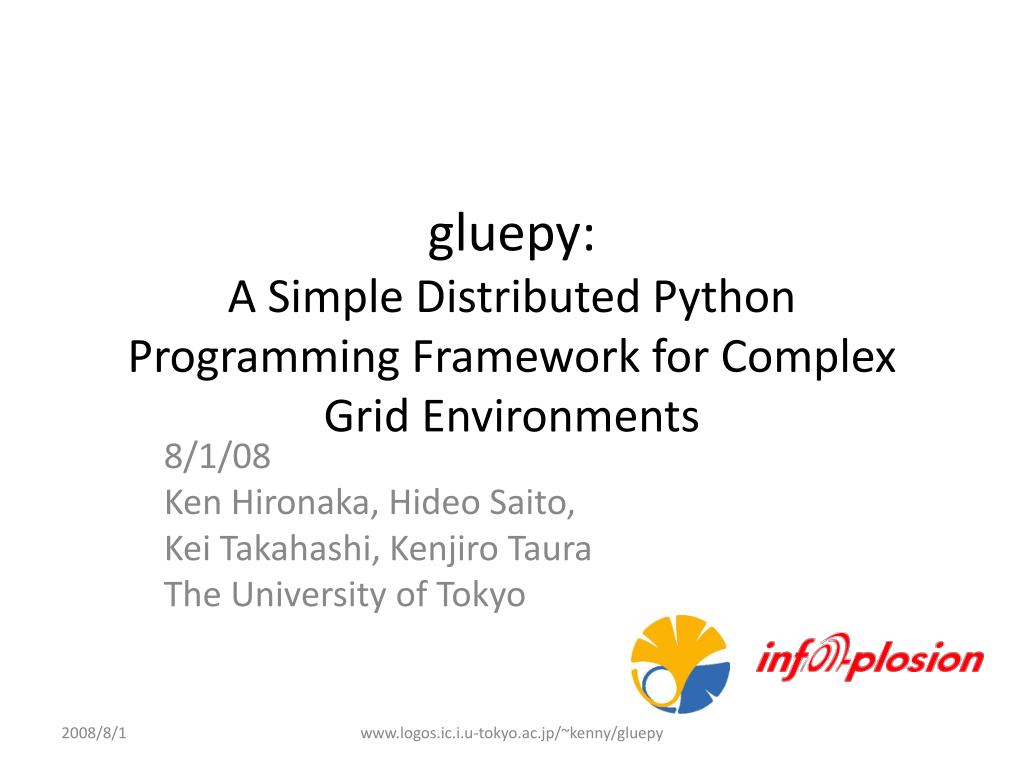 PPT gluepy A Simple Distributed Python Programming Framework for