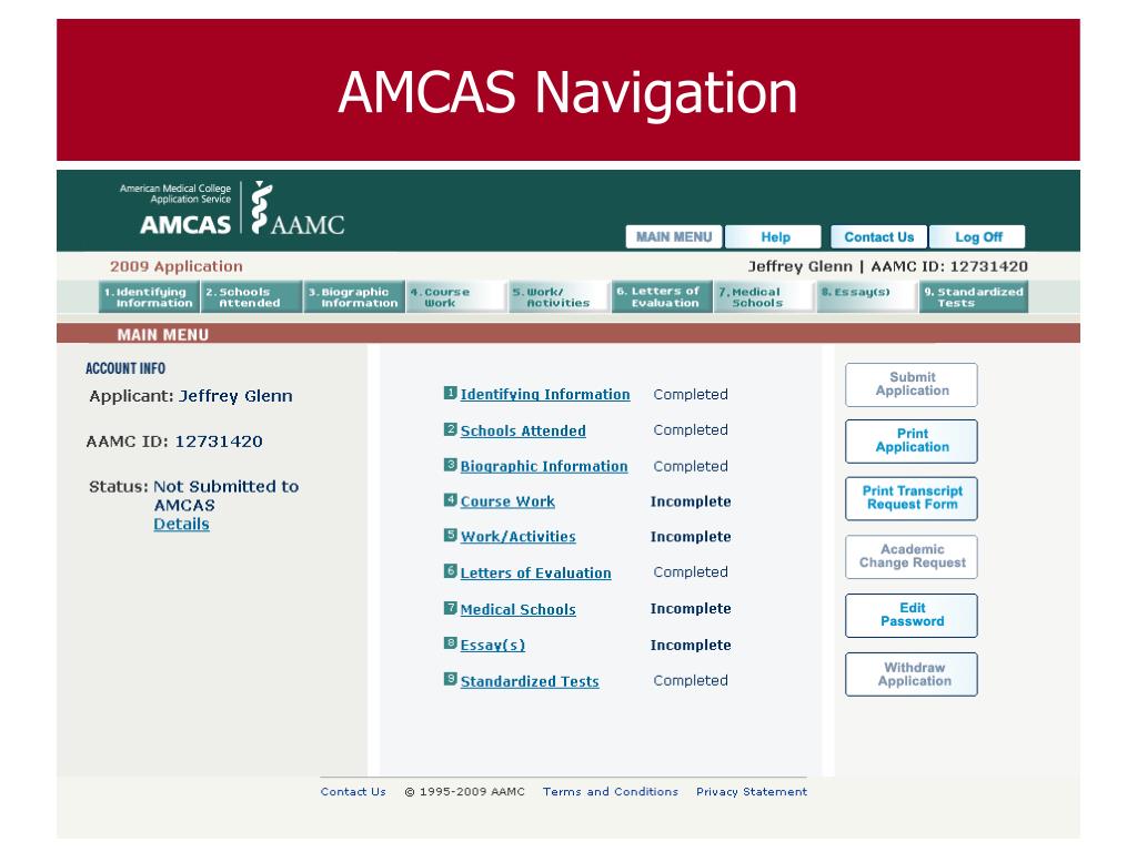 PPT Completing the 2011 AMCAS Application PowerPoint Presentation
