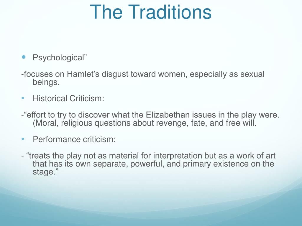 PPT “A Critical History of Hamlet” PowerPoint Presentation, free