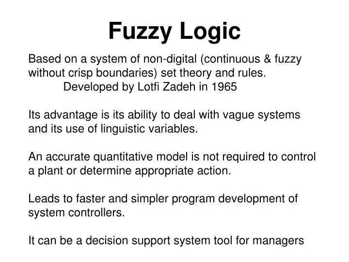 PPT Fuzzy Logic PowerPoint Presentation, free download ID550417