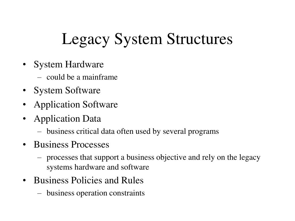 PPT Legacy Systems PowerPoint Presentation, free download ID552864