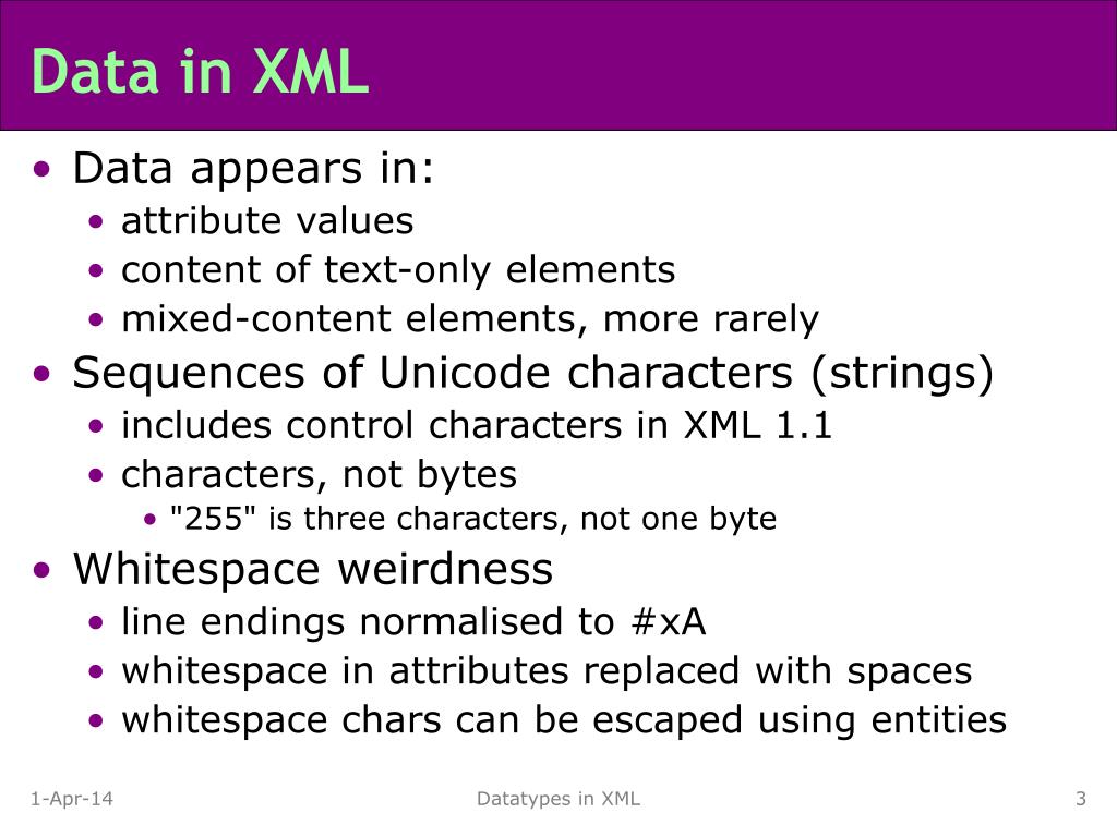PPT Datatypes in XML PowerPoint Presentation, free download ID554066
