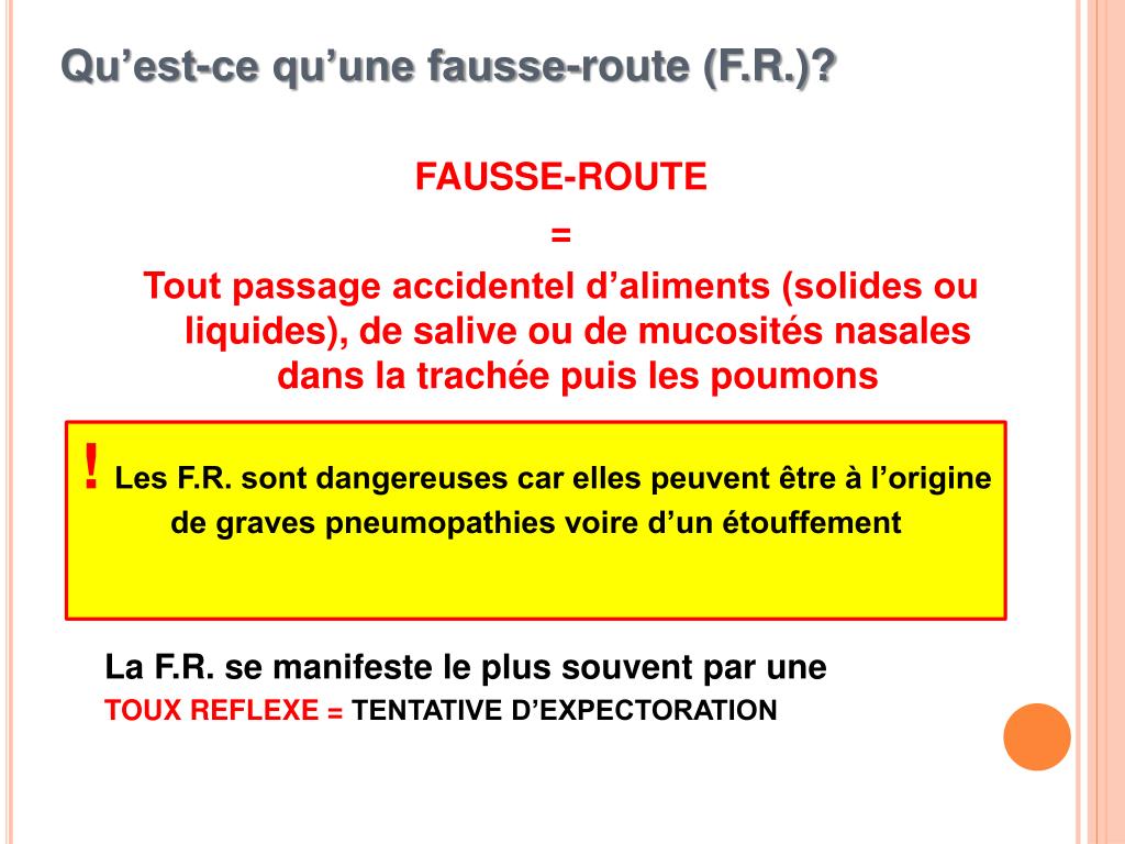 PPT L es troubles de la déglutition chez la personne