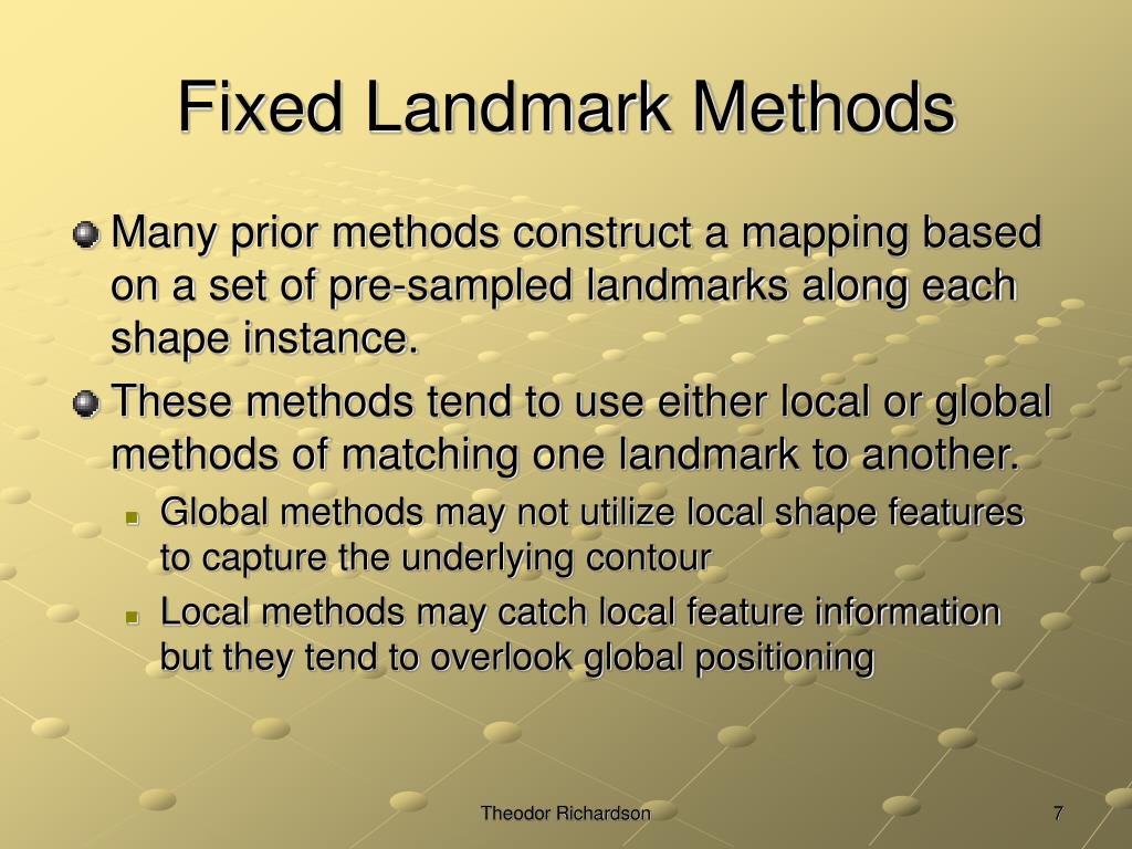 PPT Nonrigid Shape Correspondence using Landmark Sliding, Insertion