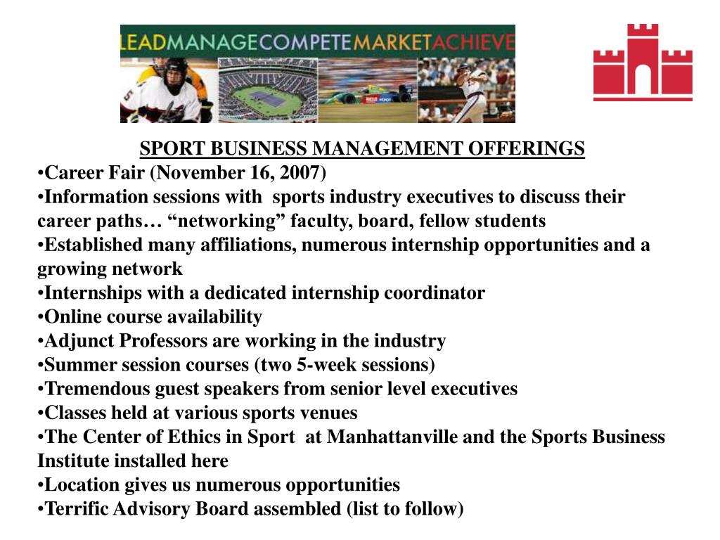 PPT Sport Business Management Master of Science in Sport Business