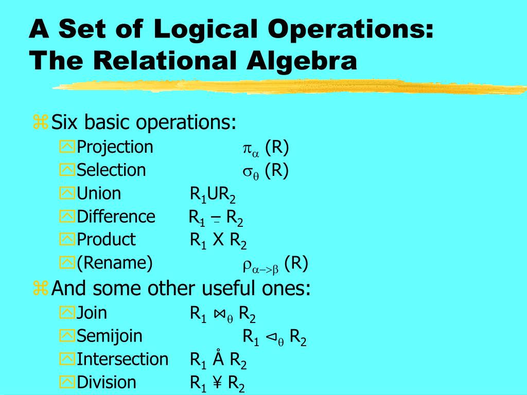 PPT RELATIONAL ALGEBRA and Computer Assignment 1 PowerPoint Presentation ID560918
