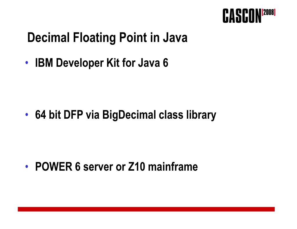 PPT Compiler Exploitation of Decimal FloatingPoint Hardware