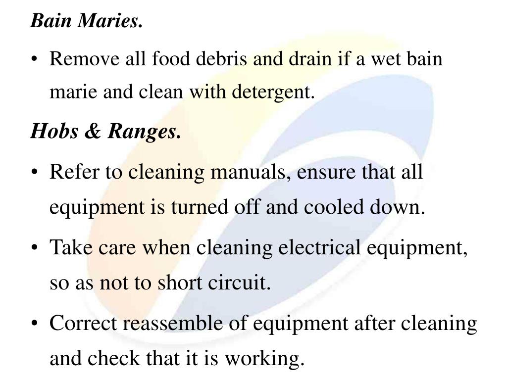 PPT UNIT 151 CLEAN FOOD PRODUCTION AREAS, EQUIPMENT AND UTENSILS