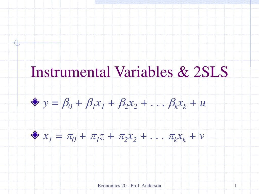 PPT Instrumental Variables & 2SLS PowerPoint Presentation, free