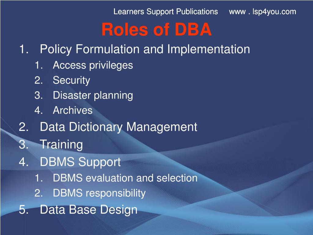 PPT Database Users and Administrator PowerPoint Presentation, free